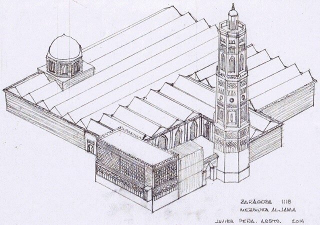 Mezquita de Saraqusta. Fue la mezquita principal de la Taifa de Zaragoza.