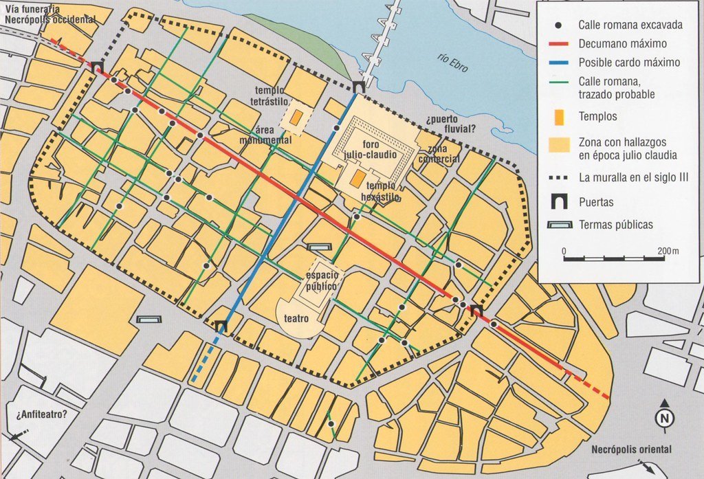 Zaragoza romano mapa